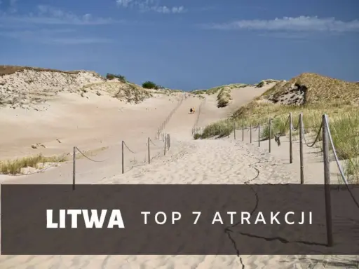 Piaskowe wydmy na Litwie, ścieżka z linami prowadząca na szczyt. Odkryj litwa atrakcje, w tym ten niezwykły krajobraz.