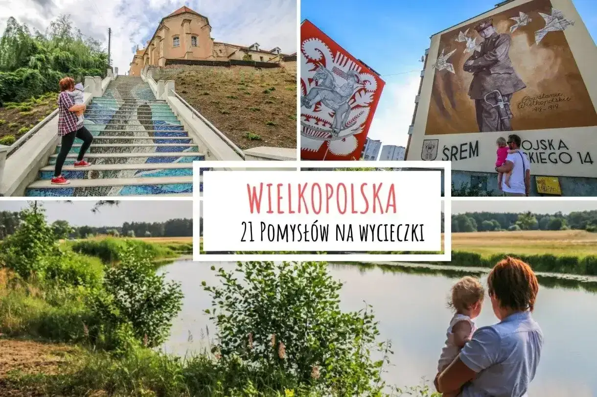 Wielkopolska: kolorowe schody, murale, jeziora i pola. Idealne atrakcje dla dzieci na wycieczki.